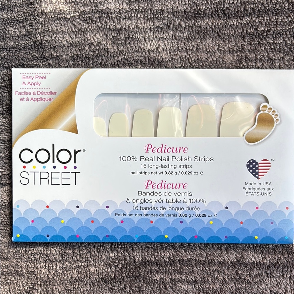 Color Street Cream Pedicure Nail Polish Strips